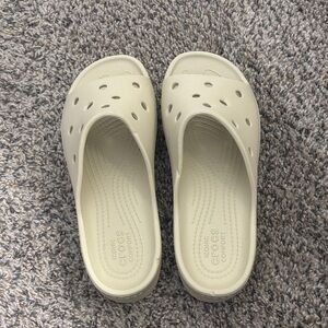 CROCS Women Cream Slide Sandals